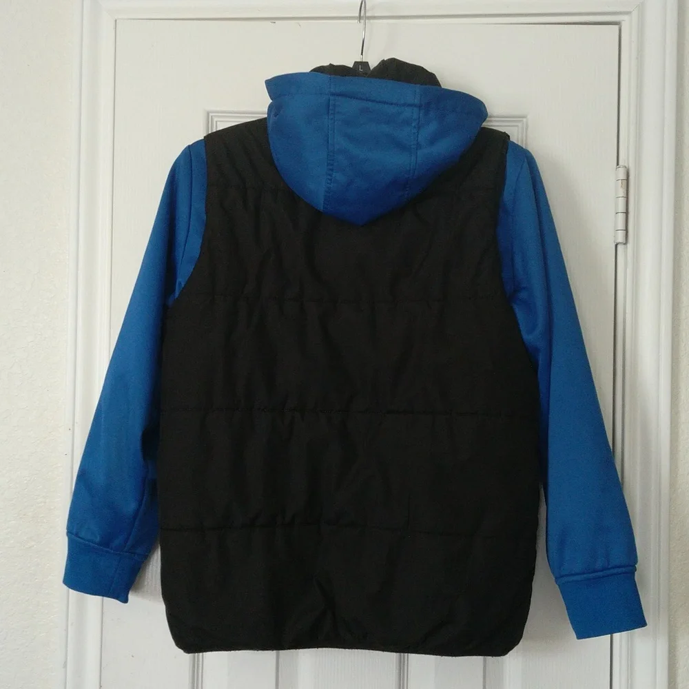 Nautica Boys Hybrid Quilted Hooded Puffer Jacket Size L/G , Winter - Picture 7 of 12